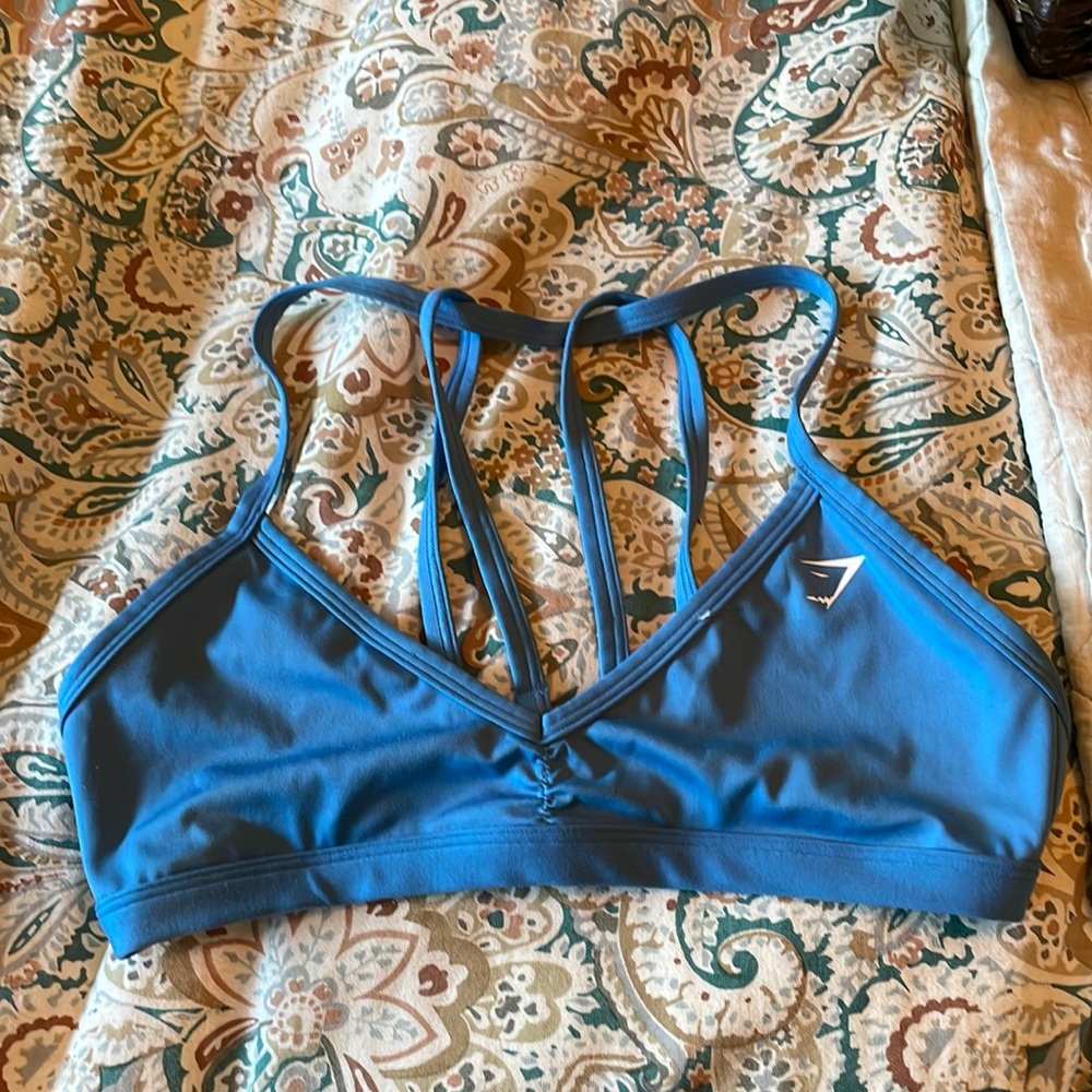 Blue gymshark sports bra